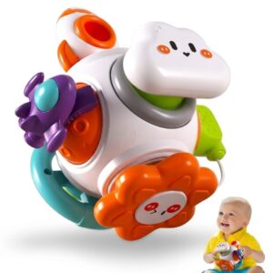 Home bbsky montessori 6'sı 1 arada eğitici bebek aktivite topu: 12m+ seyahat oyuncağı, duyusal gelişim ve ince motor becerileri için 1 yaş doğum günü hediyesi